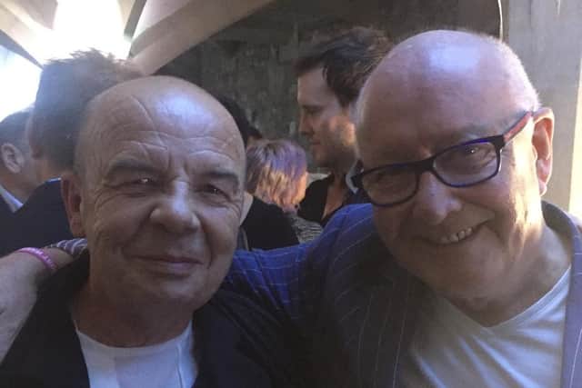 Russell and lifelong friend, Trevor Sorbie, who sadly died in November last year. “I've known Trevor most of my hairdressing career,” says Russell. “Several times a year we'd see each other. Trevor was a great inspiration to me and someone I greatly admire as a hairdresser, not just for his hairdressing, but his foresight, and his ideas were amazing.”