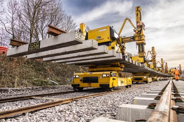 Engineers working on the multi-billion-pound Transpennine Route Upgrade