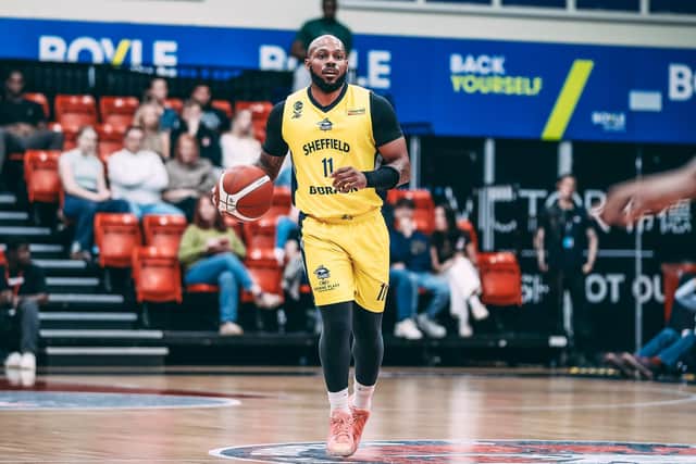 Rodney Glasgow Jr of Sheffield Sharks in their opening Super League Basketball game at Bristol Flyers recently. (Picture: Adam Bates)