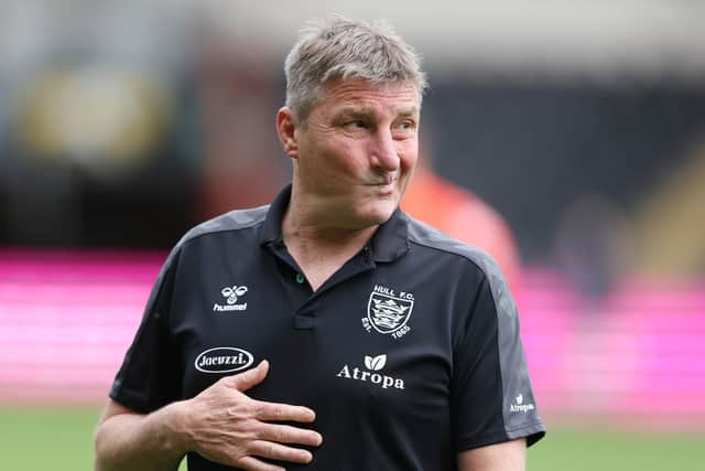FRUSTRATION: Hull FC's head coach Tony Smith at the MKM Stadium on Saturday against Warrington Wolves. Picture by John Clifton/SWpix.com