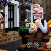 Hawes Yarnbombers latest creations, Wallace and Gromit.