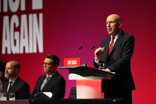 Chancellor John Healey speaking during the Labour Party Conference. PIC: Annabel Lee-Ellis/PA Wire