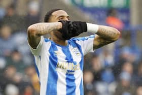 Huddersfield Town's Delano Burgzorg reacts to a missed opportunity during the Sky Bet Championship match against West Brom at John Smith's Stadium last month. Photo: Richard Sellers/PA Wire.