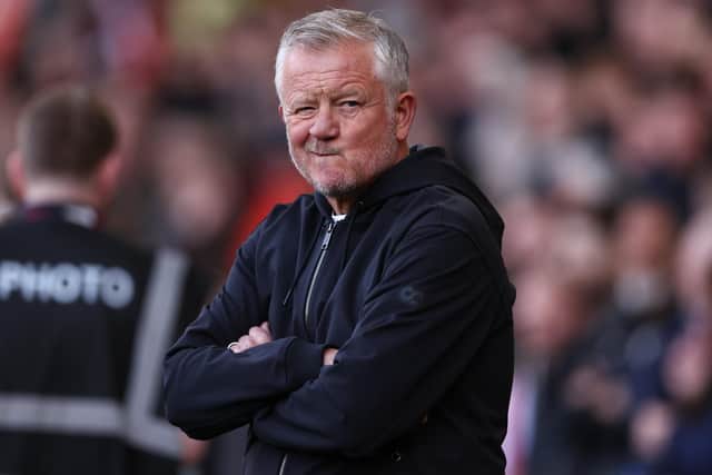 Sheffield United manager Chris Wilder looks on during the Swansea City Sky Bet Championship match at Bramall Lane. Picture: Jake Youle / Sportimage