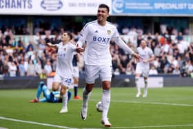 Joel Piroe of Leeds United celebrates after scoring the team's second goal at Millwall and his place in Yorkshire's Team of the Week (Picture: Alex Pantling/Getty Images)