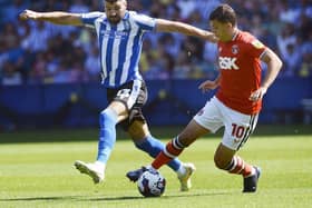 TRACKING BACK: Sheffield Wednesday striker Callum Paterson closes down Charlton Athletic's Albie Morgan