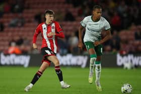 Louie Marsh in action for Sheffield United during the Carabao Cup tie with Lincoln City. Photo: Simon Bellis/Sportimage