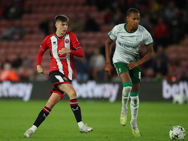 Louie Marsh in action for Sheffield United during the Carabao Cup tie with Lincoln City. Photo: Simon Bellis/Sportimage