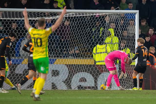 KILLER BLOW: Ryan Allsop is dejected after Norwich City score their second goal