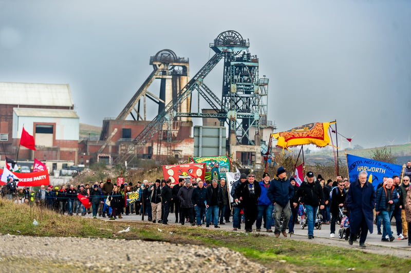 Hatfield Miners Strike ParadePicture By Yorkshire Post Photographer,  James Hardisty. Date: 9th March 2024.
