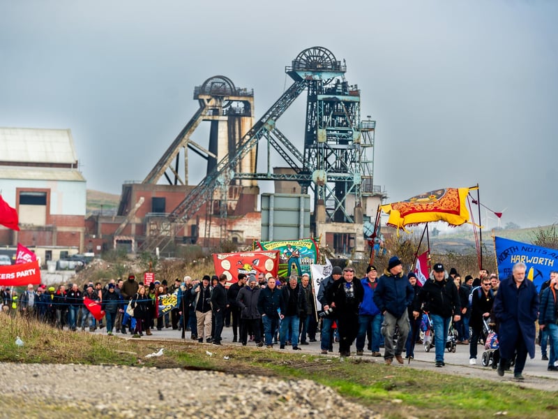 Hatfield Miners Strike ParadePicture By Yorkshire Post Photographer,  James Hardisty. Date: 9th March 2024.