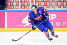 BIG NIGHT: Great Britain were able to mark Davey Phillips's 100th appearance for his country with a 7-0 win over Romania at Nottingham's Motorpoint Arena in the IIHF World Championships. Picture courtesy of Dean Woolley/Ice Hockey UK.