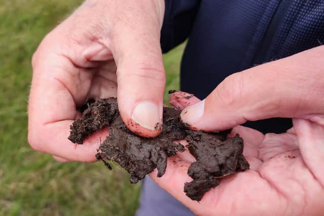 A sample of peat from Marsden Moor. Credit: National Trust Images/Luke Watson.