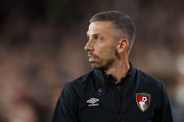 LONDON, ENGLAND - OCTOBER 24: Gary O’Neil, Interim Manager of AFC Bournemouth looks on prior to the Premier League match between West Ham United and AFC Bournemouth at London Stadium on October 24, 2022 in London, England. (Photo by Julian Finney/Getty Images)
