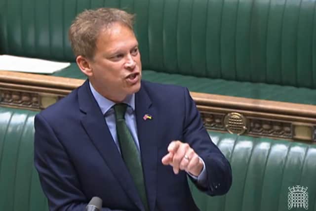 Business Secretary Grant Shapps making a statement to MPs in the House of Commons, London, introducing the Strikes (Minimum Service Levels) Bill. PIC: PA Wire