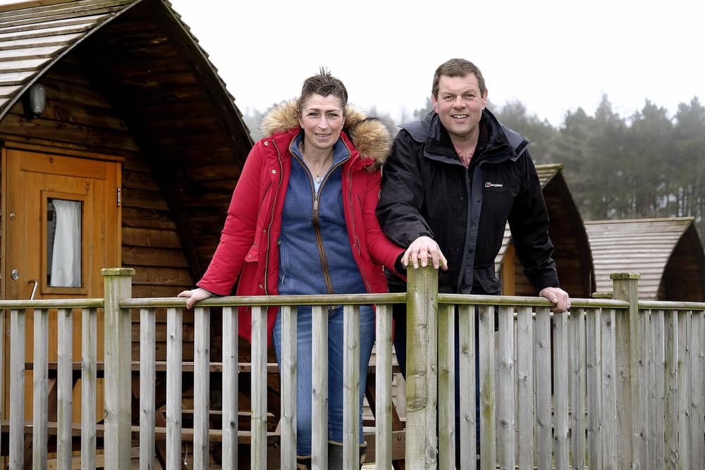 Grouse Hill Caravan and Camping owners Caroline and Andrew Butterfield. Picture: Richard Ponter