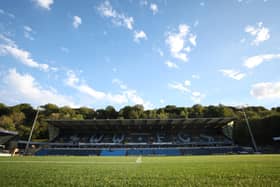 HIGH WYCOMBE, ENGLAND - AUGUST 24: General view outside the stadium ahead of the Carabao Cup Second Round match between Wycombe Wanderers and Bristol City at Adams Park on August 24, 2022 in High Wycombe, England. (Photo by Catherine Ivill/Getty Images)