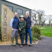 The Townsend family, Peter with his parents Mandy and Ian at Dunesforde Vineyard near Boroughbridge