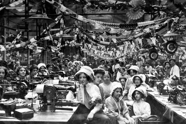 Sewing staff in a factory for the 1911 coronationA fascinating set of photos showing Brits celebrating coronations dating back more than 100 years have been unearthed ahead of King Charles' crowning ceremony. An illuminated tram, street parties and even a sheep being roasted are among the  collection of images rediscovered by librarians in Leeds. The nostalgic gallery captures more than a century of the cityâ€™s coronation memories and shows how they have been celebrated through the years. Louise Birch, senior librarian at Leeds Libraries, said it was "fascinating to see how people had marked the occasion in their own way".