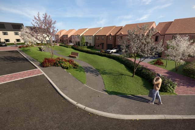 A computer generated image showing what the new home development will look like.