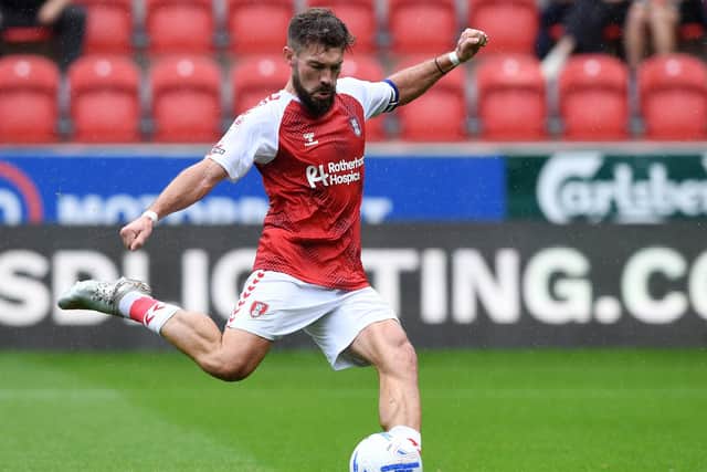 Rotherham United and ex-Barnsley striker Tom Bradshaw, pictured in action in the recent game against Chesterfield. Picture: Jonathan Gawthorpe