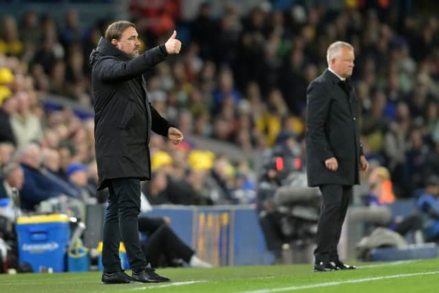 THUMBS UP: Leeds United manager Daniel Farke (left)