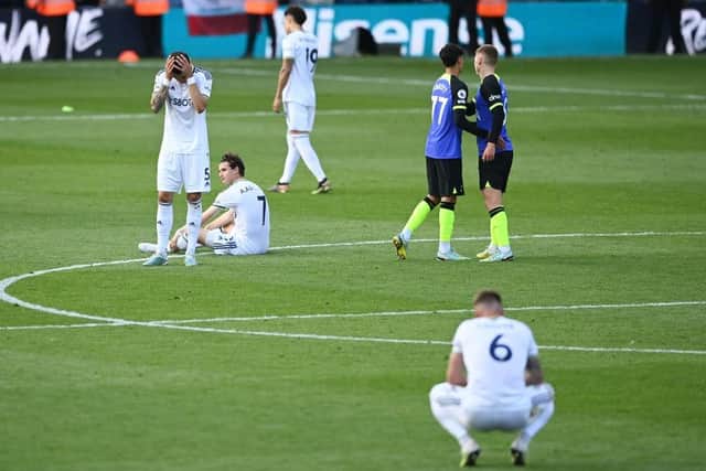 CONFIRMATION: Leeds United players show their dejection at full-time