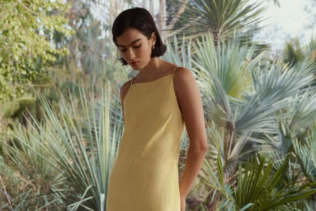 Key look: Clean lines teamed with a vibrant yellow in this John Lewis collection linen dress, £55.