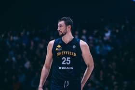 Bennett Koch excelled on both ends of the floor for Sheffield Sharks in the convincing win over Plymouth City Patriots (Picture: Adam Bates)