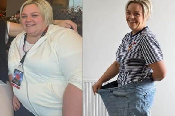 Ann-Marie before and after her weight loss.