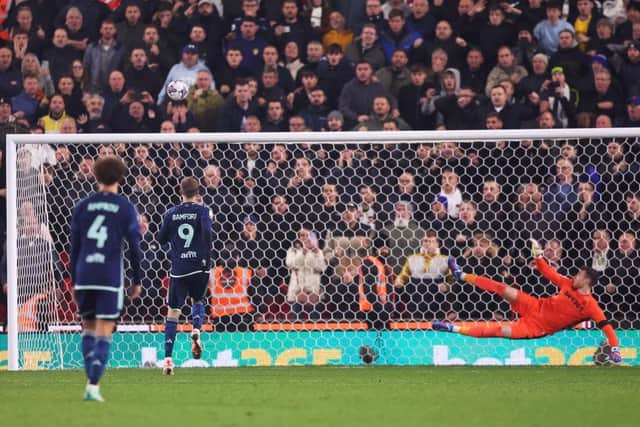 SETBACK: Patrick Bamford misses his third Leeds United penalty in a row, during the 1-0 defeat at Stoke City