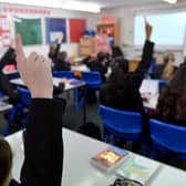Pupils raise their hands in a lesson. (Pic credit: Anthony Devlin / Getty Images)