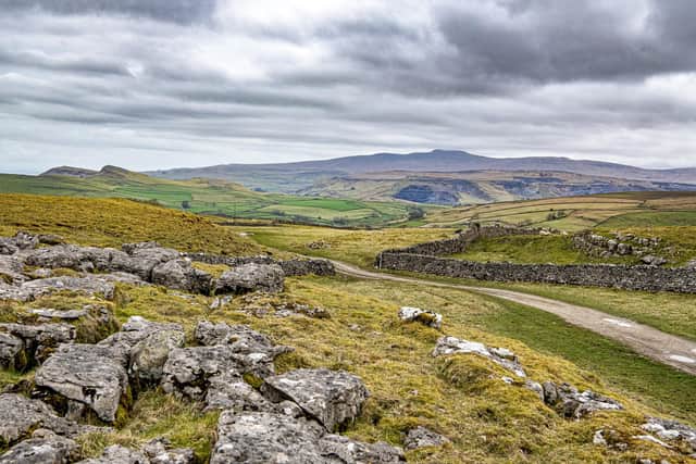 View towards the quarry and the fells around Helwith Bridge from above Lancliffe near Settle in the Yorkshire Dales National Park. (Pic credit: Tony Johnson)