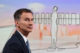 Chancellor of the Exchequer Jeremy Hunt on the BBC1 current affairs programme, Sunday with Laura Kuenssberg. Picture: Jeff Overs/BBC/PA Wire