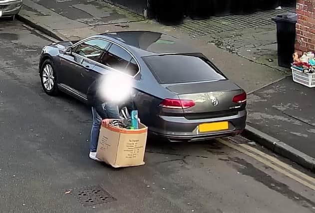 The flytipping was caught on CCTV
