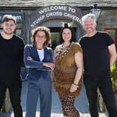 Oliver Bowerman (Lisa’s son), Alex Polizzi, Lisa Bowerman (Caverns owner) and her fiance Nick Markham. (Pic credit: Channel 5)