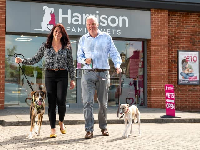 Kristie Faulkner, operations director, and Tim Harrison, managing director, of Harrison Family Vets. Picture: Simon Dewhurst