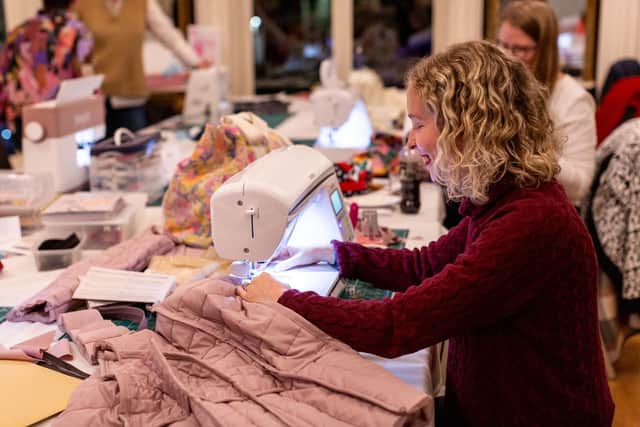 Making a jacket on a sewing retreat at Kenwood House. Kirsten Johnson Photography