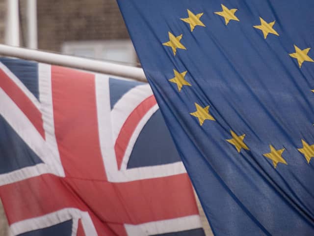 A file photo of the EU and Union flags. PIC: PA