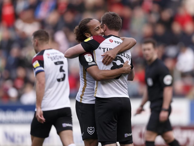 Football manager has ranked Marcus Harness as Pompey's third most valuable player for the 2021-22 season. Picture:  Daniel Chesterton/phcimages.com