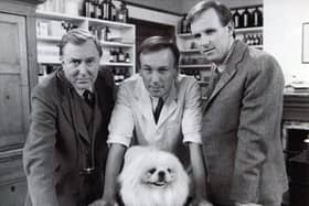 All Creatures Great and Small, L-R: Robert Hardy, Christopher Timothy and Peter Davison