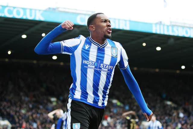 Sheffield Wednesday's Jaden Brown celebrates their side's first goal of the game during the Sky Bet League One match at Hillsborough Stadium, Sheffield. Picture date: Saturday March 4, 2023.