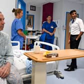 Prime Minister Rishi Sunak meets staff in the Jubilee Suite during a visit to the North Devon District Hospital in Barnstaple.