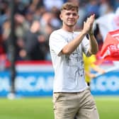 LATE ADDITION: James McAtee is paraded before the Bramall Lane crowd the day after rejoining on a second season-long loan from Manchester City