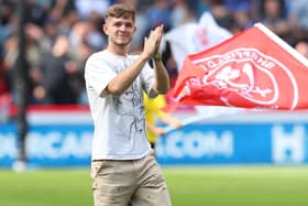LATE ADDITION: James McAtee is paraded before the Bramall Lane crowd the day after rejoining on a second season-long loan from Manchester City