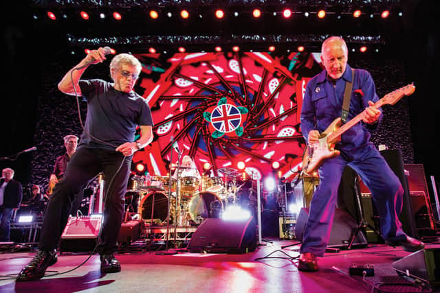 The Who perform at Wembley Stadium in Wembley, England as part of The Who's Moving On Tour in July 4, 2019.