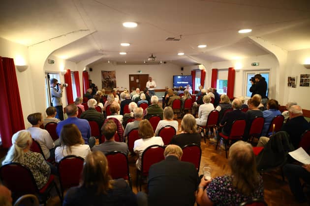 The crunch meeting at Piddington where the villagers voted on a referendum to leave the UK.