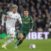 OPPORTUNITY KNOCKS: Leeds United's Mateo Joseph, pictured battling with Plymouth's Matt Butcher and Matthew Sorinola in the FA Cup Fourth Round at Elland Road in January, provided a welcome boost to Daniel Farke's selection options over Easter. Picture: Tony Johnson.