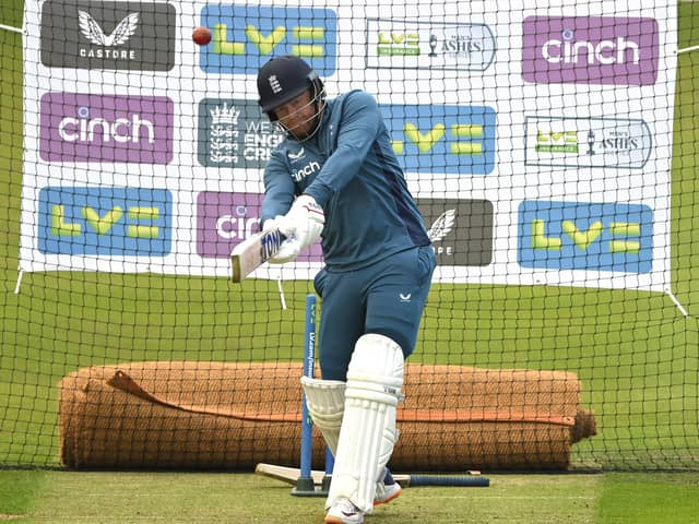 Point to prove: Jonny Bairstow batting in the nets at Headingley on Tuesday. Photo by Stu Forster/Getty Images.