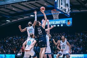 It was a dominant performance on both ends of the floor from Bennett Koch of the Sheffield Sharks against Plymouth City Patriots (Picture: Adam Bates)
